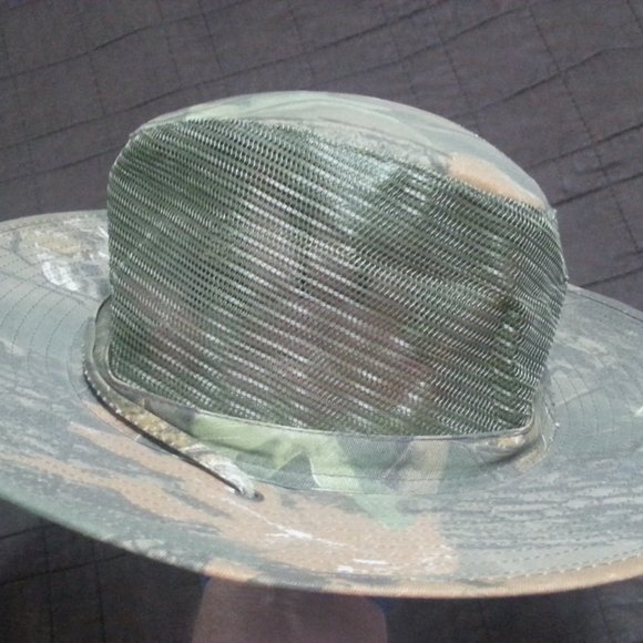 Vintage Camo Bucket Hat Military Green Hunting Outdoor Nature - Picture 2 of 7
